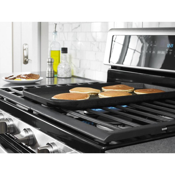 Whirlpool® Cuisinière au gaz à four double avec brûleur ovale central - 6 pi cu WGG745S0FS Whirlpool® Cuisinière au gaz à four double avec brûleur ovale central - 6 pi cu WGG745S0FS