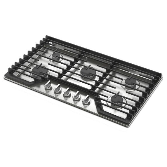 Whirlpool® Table de cuisson au gaz avec grilles en fonte à charnière EZ-2-Lift™, 36 po WCGK5036PS