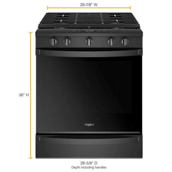 Whirlpool® Cuisinière au gaz intelligente à commandes frontales avec grilles en fonte à charnière EZ-2-LiftTM - 5.8 pi cu WEG750H0HB Whirlpool® Cuisinière au gaz intelligente à commandes frontales avec grilles en fonte à charnière EZ-2-LiftTM - 5.8 pi cu WEG750H0HB