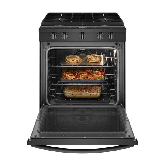 Whirlpool® Cuisinière au gaz intelligente à commandes frontales avec grilles en fonte à charnière EZ-2-LiftTM - 5.8 pi cu WEG750H0HB