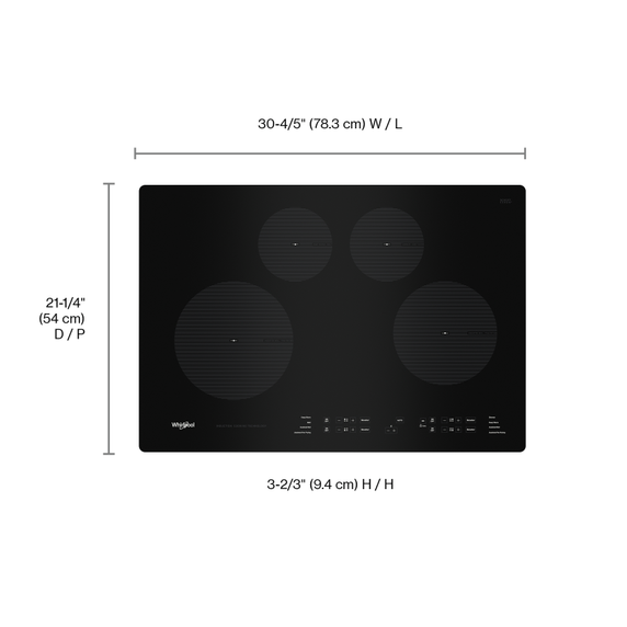 Table de cuisson à induction - 30 po Whirlpool® WCI55US0JB