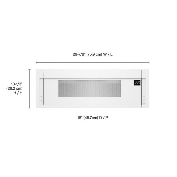 Whirlpool® Four à micro-ondes à hotte intégrée à profil bas - 900 watts - 1.1 pi cu YWML55011HW