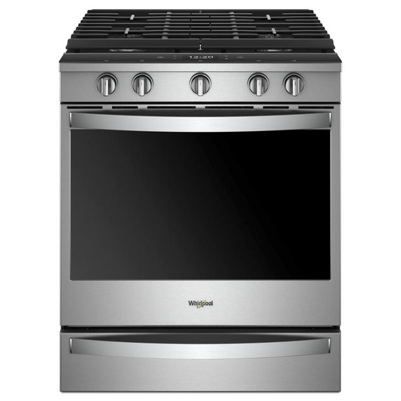 Whirlpool® Cuisinière au gaz intelligente à commandes frontales avec grilles en fonte à charnière EZ-2-LiftTM - 5.8 pi cu WEG750H0HZ