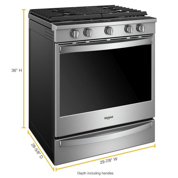 Whirlpool® Cuisinière au gaz intelligente à commandes frontales avec grilles en fonte à charnière EZ-2-LiftTM - 5.8 pi cu WEG750H0HZ