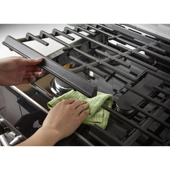 Whirlpool® Cuisinière au gaz intelligente à commandes frontales avec grilles en fonte à charnière EZ-2-LiftTM - 5.8 pi cu WEG750H0HZ