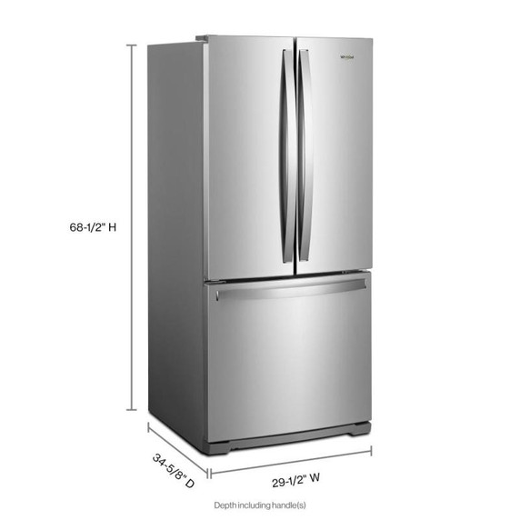 Whirlpool® Réfrigérateur à portes françaises - 30 po - 20 pi cu WRF560SMHZ