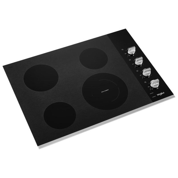 Whirlpool® Table de cuisson électrique en vitrocéramique avec élément radiant double - 30 po WCE55US0HS