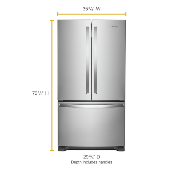 Réfrigérateur à portes françaises à profondeur de comptoir - 36 po - 20 pi cu Whirlpool® WRF540CWHZ