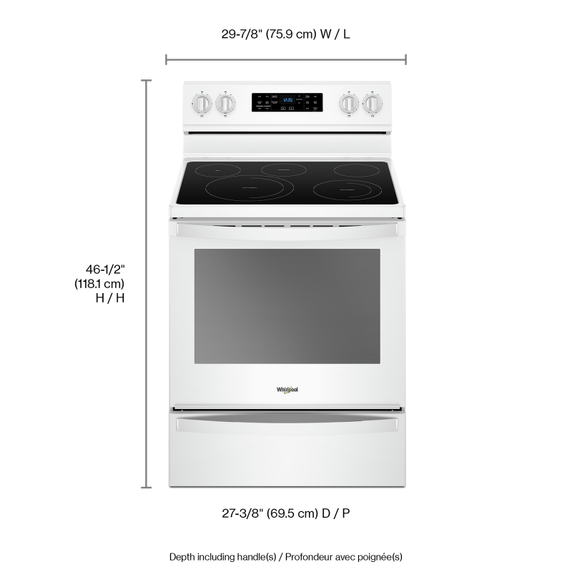 Cuisinière électrique non encastrée avec technologie frozen baketm - 6.4 pi cu Whirlpool® YWFE775H0HW