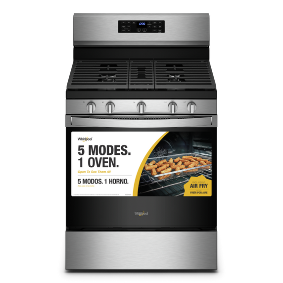 Cuisinière au gaz 5 en 1 avec four à friture à l’air - 5 pi cu Whirlpool® WFG550S0LZ