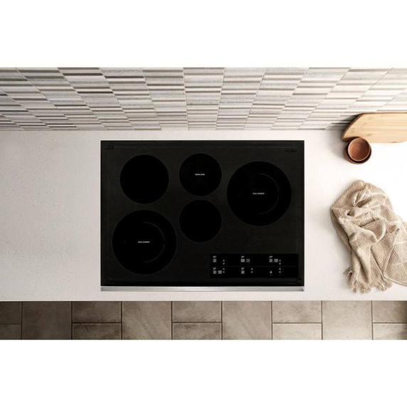 Whirlpool® Table de cuisson électrique en vitrocéramique avec deux éléments radiants doubles - 30 po WCE97US0KS