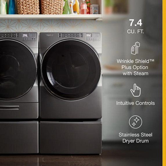 Whirlpool® Sécheuse au gaz avec programmes assistés à la vapeur, 7.4 pi³ WGD8620HC