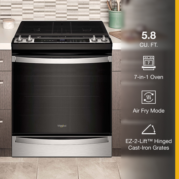 Cuisinière au gaz Whirlpool® 7 en 1 avec four à friture à l’air - 5.8 pi cu WEG745H0LZ