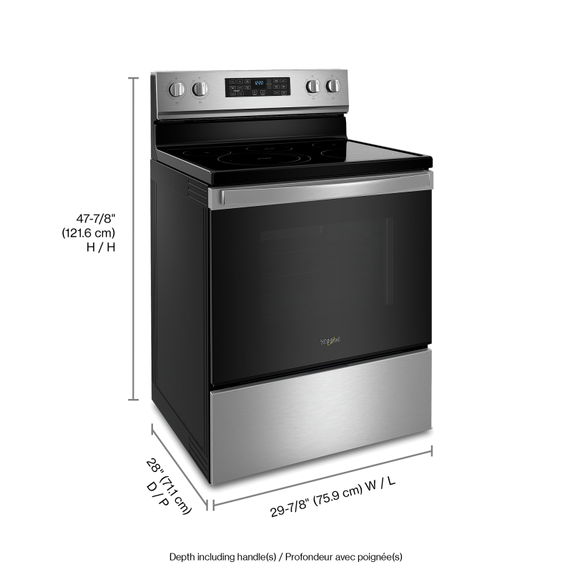 Cuisinière électrique 5 en 1 avec four à friture à l’air - 5.3 pi cu Whirlpool® YWFE550S0LZ