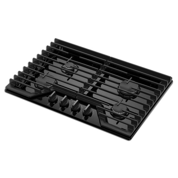 Whirlpool® Table de cuisson au gaz avec grilles en fonte à charnière EZ-2-Lift™, 30 po WCGK5030PB