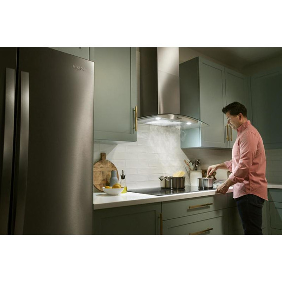 Whirlpool® Hotte de cuisinière murale incurvée en verre - 30 po WVW51UC0LS