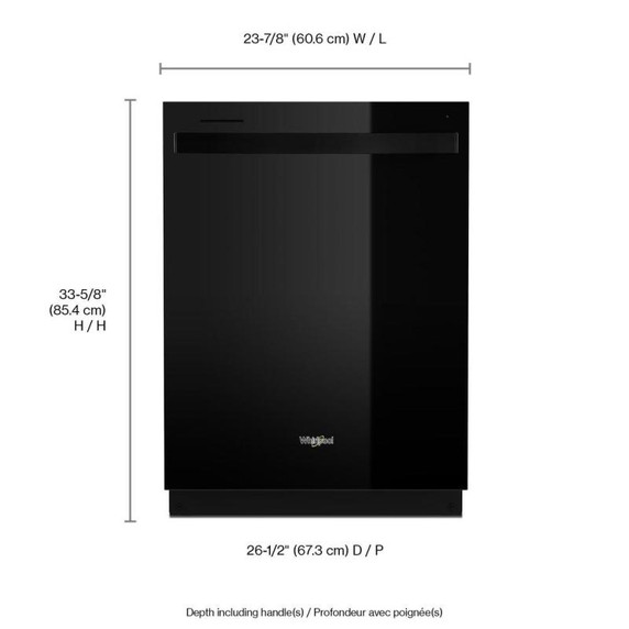 Whirlpool® Lave-vaisselle en acier inoxydable avec système de lavage à IA - 24 po - 47 dBA WDT750SAKB