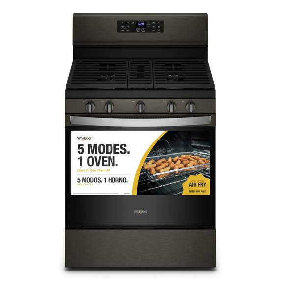 Cuisinière au gaz 5 en 1 avec four à friture à l’air - 5 pi cu Whirlpool® WFG550S0LV