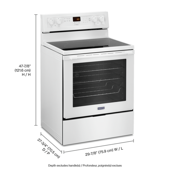 Cuisinière électrique avec convection véritable et préchauffage rapide - 30 po - 6.4 pi cu Maytag® YMER8800FZ