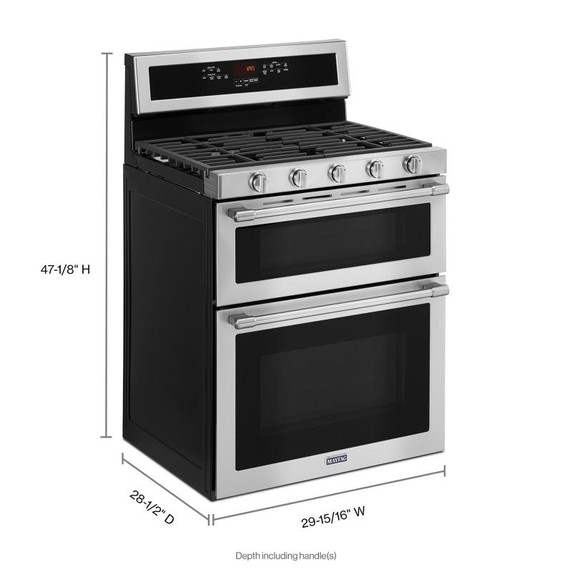 Maytag® Cuisinière au gaz à four double avec convection véritable - 30 po - 6 pi cu MGT8800FZ