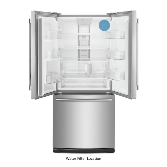 Réfrigérateur à portes françaises avec distributeur d’eau extérieur - 30 po - 20 pi cu Maytag® MFW2055FRZ