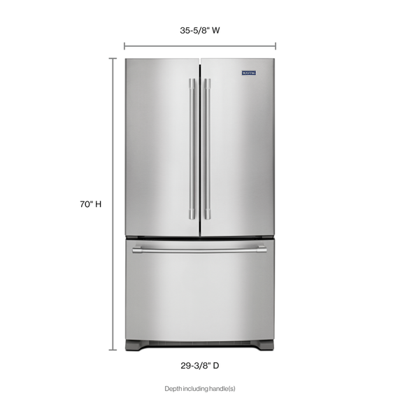 Réfrigérateur à portes françaises et profondeur de comptoir, 36 po, 20 pi cu Maytag® MFC2062FEZ