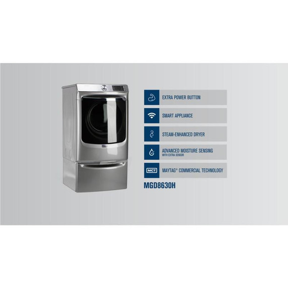 Maytag® Sécheuse au gaz avec fonction Extra Power et cycle de séchage rapide - 7.3 pi cu MGD8630HW
