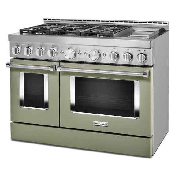 Cuisinière commerciale intelligente au gaz KitchenAid® avec plaque chauffante, 48 po KFGC558JAV Cuisinière commerciale intelligente au gaz KitchenAid® avec plaque chauffante, 48 po KFGC558JAV