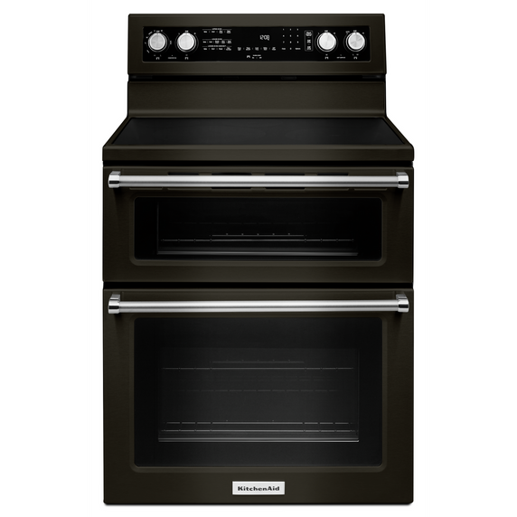 Cuisinière au electrique à four double à convection avec 5 éléments - 30 po KitchenAid® YKFED500EBS