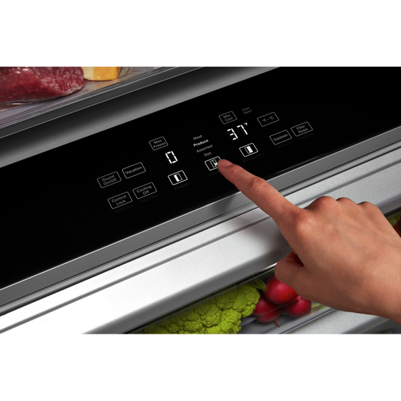 Réfrigérateur encastré côte à côte noir à fini printshield™ - 48 po - 30 pi cu KitchenAid® KBSN708MPS