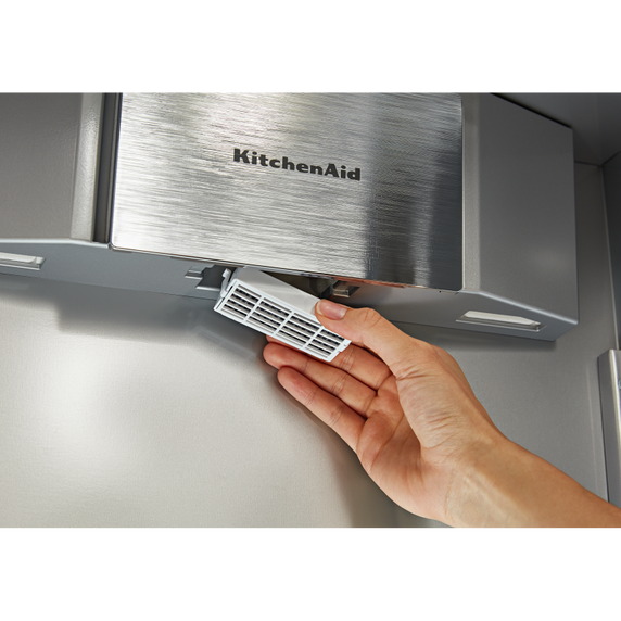 Réfrigérateur encastré côte à côte noir à fini printshield™ - 48 po - 30 pi cu KitchenAid® KBSN708MPS
