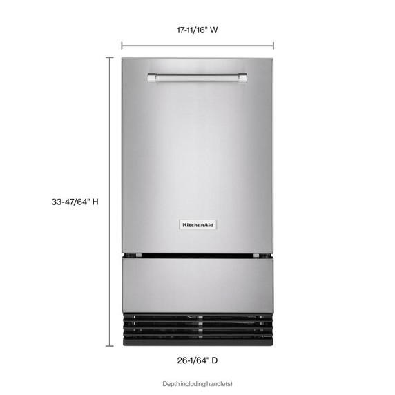 Kitchenaid® Machine à glaçons automatique avec fini PrintShieldTM - 18 po KUID308HPS