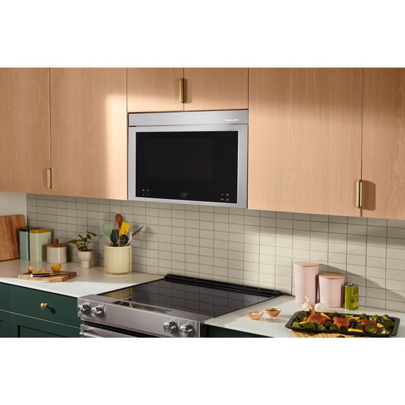Kitchenaid® Four à micro-ondes à hotte intégrée multifonctions avec modes de capteurs à infrarouges YKMMF730PPS