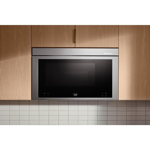 Kitchenaid® Four à micro-ondes à hotte intégrée multifonctions avec modes de capteurs à infrarouges YKMMF730PPS