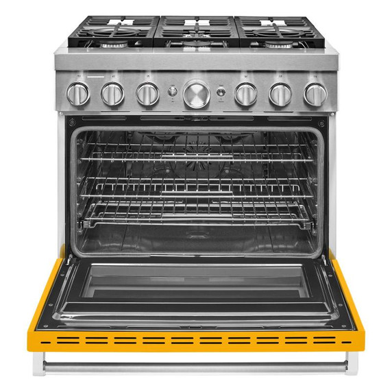 Cuisinière commerciale intelligente bicombustible KitchenAid®, 6 brûleurs, 36 po KFDC506JYP