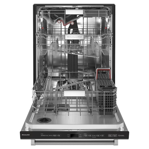 Kitchenaid® Lave-vaisselle avec troisième niveau 360° Max Jets™ et éclairage intérieur à DEL, 44 dBA KDTM804KBS