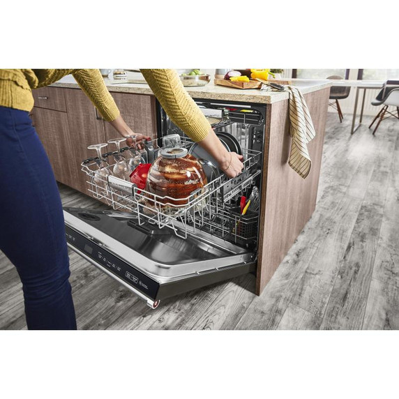 Kitchenaid® Lave-vaisselle avec troisième niveau 360° Max Jets™ et éclairage intérieur à DEL, 44 dBA KDTM804KBS
