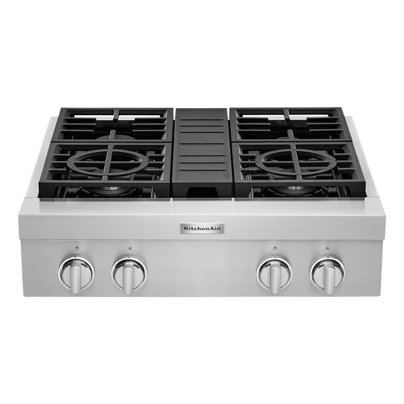 Kitchenaid® Table de cuisson commerciale au gaz avec 4 brûleurs - 30 po KCGC500JSS