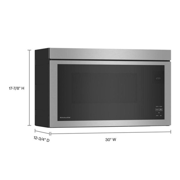 Kitchenaid® Four à micro-ondes à hotte intégrée encastré au design affleurant YKMMF330PPS