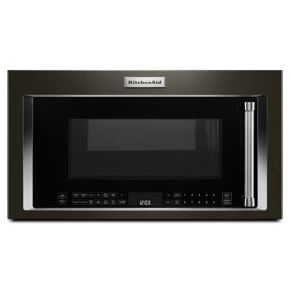 Four à micro-ondes à convection et hotte intégrée KitchenAid® avec mode de friture à air YKMHC319LBS