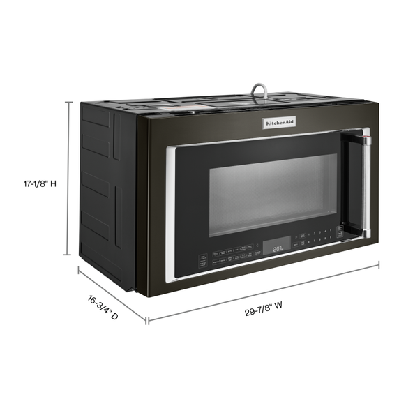 Four à micro-ondes à convection et hotte intégrée KitchenAid® avec mode de friture à air YKMHC319LBS