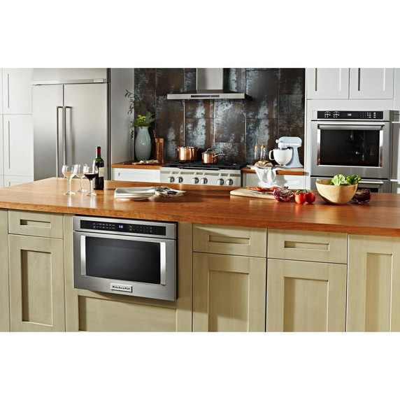 Kitchenaid® Tiroir-four à micro-ondes sous comptoir - 950 watts - 24 po KMBD104GSS
