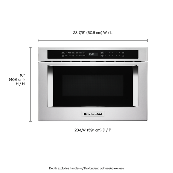 Tiroir-four à micro-ondes sous comptoir - 950 watts - 24 po KitchenAid® KMBD104GSS