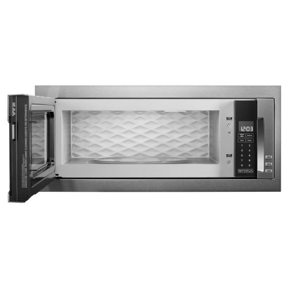 Four à micro-ondes à hotte intégrée à profil bas de 900 watts avec trousse de garniture étroite KitchenAid® YKMBT5011KS