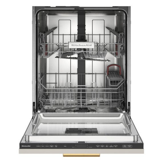 Kitchenaid® Lave-vaisselle à deux paniers prêt pour le panneau de recouvrement affleurant avec système de séchage à porte entrouverte - 44 dBA KDTF324PPA