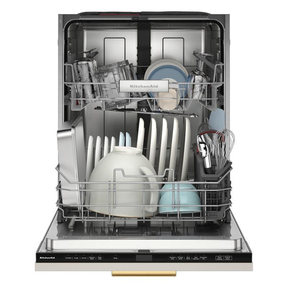 Kitchenaid® Lave-vaisselle à deux paniers prêt pour le panneau de recouvrement affleurant avec système de séchage à porte entrouverte - 44 dBA KDTF324PPA