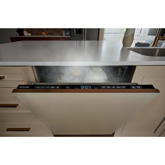 Kitchenaid® Lave-vaisselle à deux paniers prêt pour le panneau de recouvrement affleurant avec système de séchage à porte entrouverte - 44 dBA KDTF324PPA