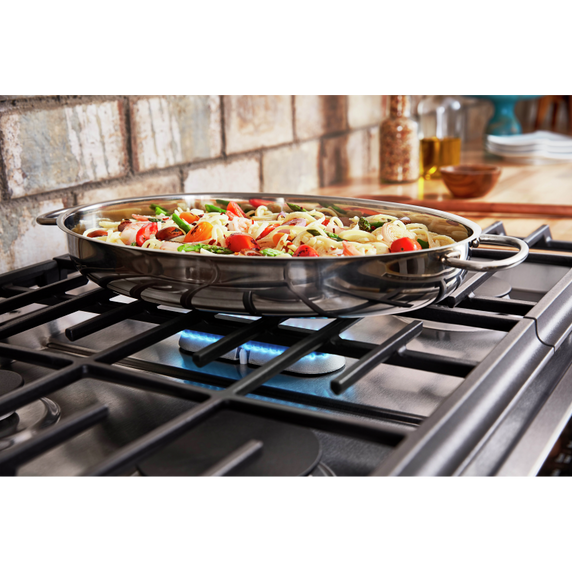 Cuisinière au gaz, à convection, commandes frontales, 5 brûleurs, 30 po KitchenAid® KSGB900ESS