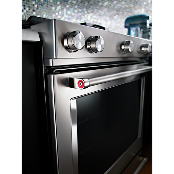 Cuisinière au gaz, à convection, commandes frontales, 5 brûleurs, 30 po KitchenAid® KSGB900ESS