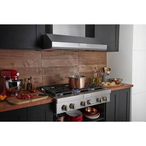 Kitchenaid® Hotte de cuisinière murale de style commercial à classe de moteur de 585 ou 1170 pi cu/min - 36 po KVWC956KSS